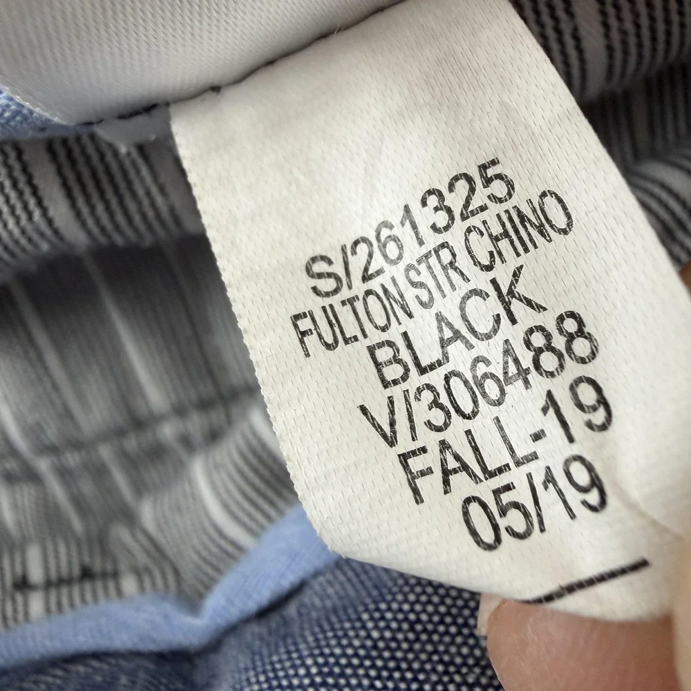Banana Republic Fulton‎ Skinny Chino Pants Mens 32x32 Black Slim Stretch Casual
